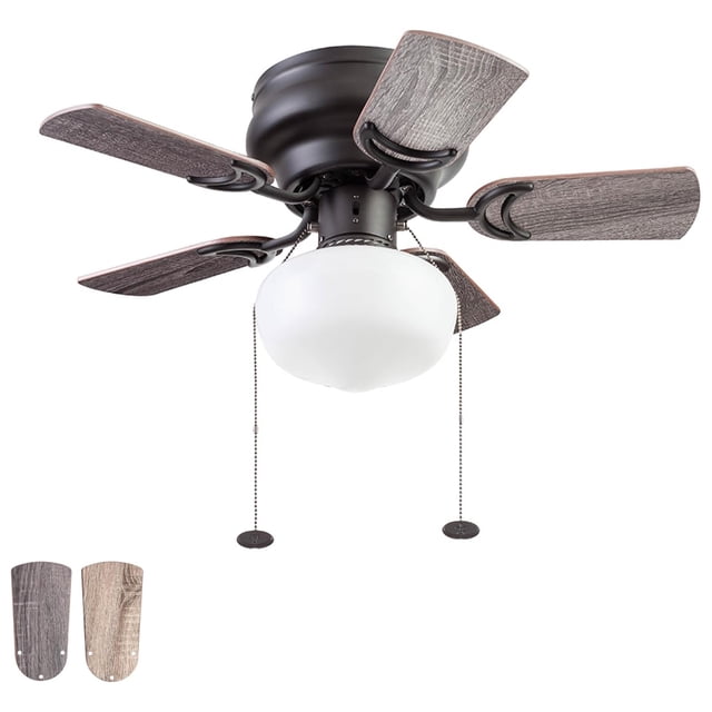 Prominence Home Hero 28 Inch Flush Mount LED Ceiling Fan with Light, Bronze
