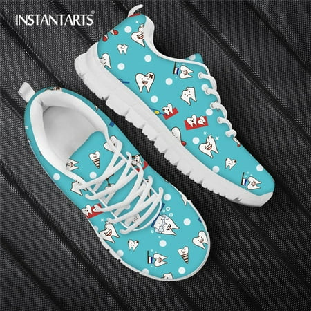 

Woman Shoes Cute Blue Dental Teeth Print Women s Sneaker Non-Slip Jogging Shoes Footwear Female Work/Walking Flat Casual Shoes