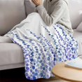 thumbnail image 3 of Purple Blue Polka Dots Blanket Soft Cozy Warm Throw Blanket for Couch, Plush Fuzzy Flannel Fleece Blankets for Sofa, Watercolor Abstract Art Bed Blankets Lightweight Gifts for Women, 50"x80", 3 of 9