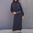 thumbnail image 2 of JHLZHS Robes Rouges pour Femmes Ensemble Jupe Chandail 2 Pcs Tenues Col Manches Longues Tricot Maxi Jupe Longue Ensembles Survêtement Robes Boho pour Femmes 2024 Robes Formelles pour Femmes 2024, 2 of 6