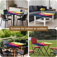 thumbnail image 5 of Colorful Tie Dye Wave Pattern Square Fitted Tablecloth with Elastic Edge,Square Table Cover,Washable Elastic Table Cover for Home Kitchen Party Decor 34"x34", 5 of 6