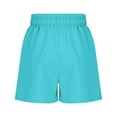 thumbnail image 6 of Juniors Shorts Girls Shorts Summer Solid Color Casual Ribbon Pocket Shorts Elastic Waist Drawstring Sports Wide Leg Shorts for Kids 3-13 Years, 6 of 8