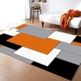 thumbnail image 1 of Orange Gray Black White Area Rug 3x5ft Geometric Pattern Living Room Rugs, Indoor Non-Slip Kids Rugs, Machine Washable Breathable Durable Carpet for Bedroom Study Front Entrance Floor Decor, 1 of 1