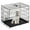 24in, variant on 30" Puppy Dog Crate with Divider Panel & Leak-Proof Tray, Single Door Folding Metal Wire Cage, Foldable, Durable Black