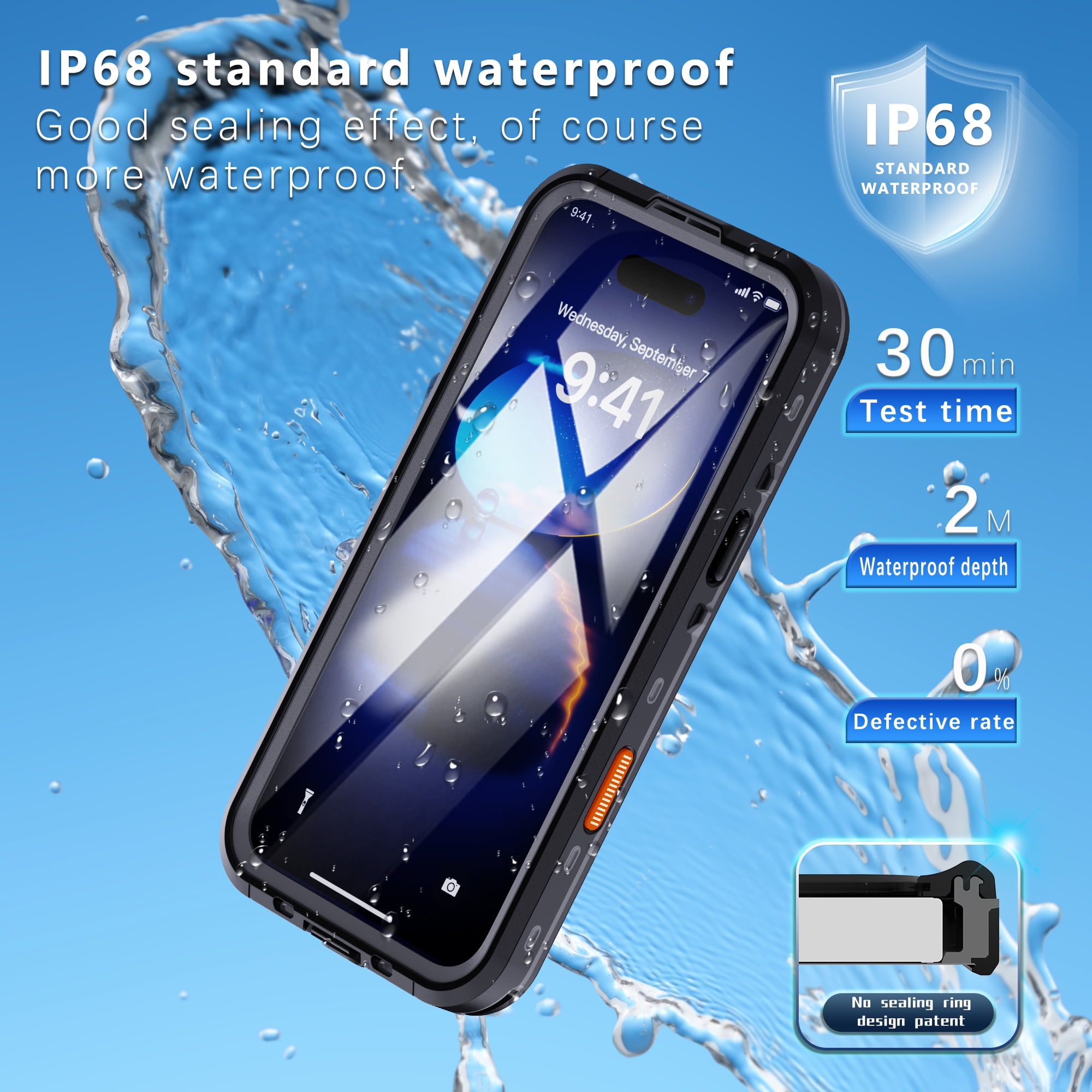 Dteck for iPhone 16 Pro Max Case with Camera Control Button, Waterproof with Built-in Screen Protector Military Grade Shockproof Dustproof Full Body Protective Phone Case for iPhone 16 Pro Max,Black