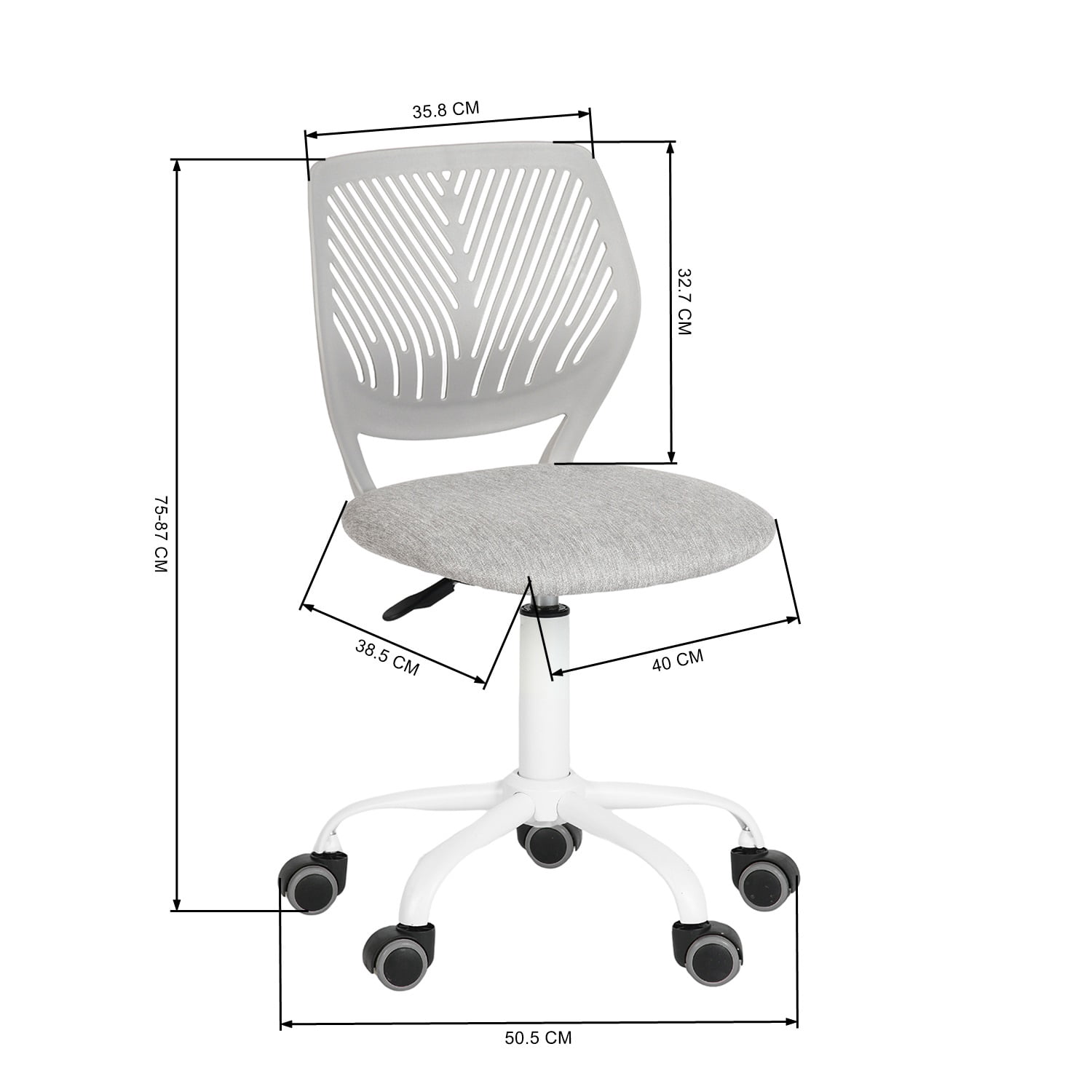 Ergonomic Mesh Office Chair, Height Adjustable Swivel Task Chair with Lumbar Support, Breathable Mesh Chair with PU Casters & 5-Star Base for Home Office Study