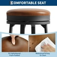 thumbnail image 6 of 30'' Swivel Bar Stools Set of 2, Modern Backless Counter Height Barstools with Footrest, PU Leather Upholstered Seat, Metal Frame, Brown, 6 of 7