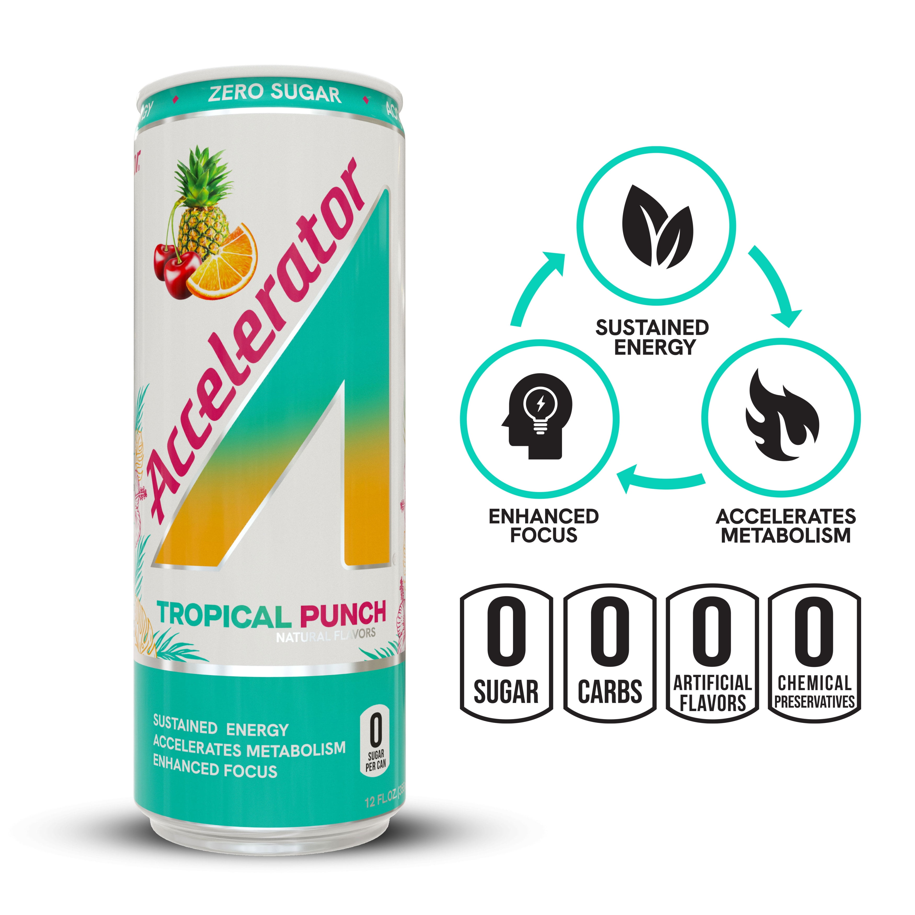 Accelerator Tropical Punch Energy Drink, 12 fl oz can