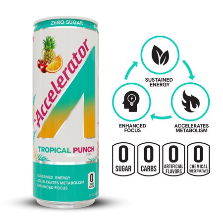 ACCELERATOR TROPICAL PUNCH ENERGY DRINK, 12 FL OZ CAN