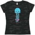 thumbnail image 3 of Inktastic Blue Jellyfish, Cute Jellyfish With Pink Ribbons Women's T-Shirt, 3 of 5