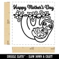 thumbnail image 2 of Happy Mother's Day Sloth and Baby Self-Inking Rubber Stamp Ink Stamper - Fuchsia Ink - Small 1 Inch, 2 of 7