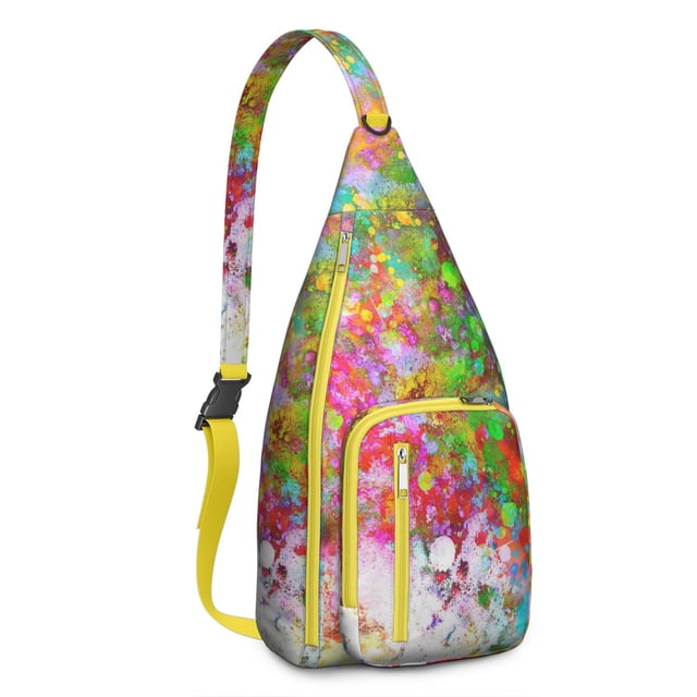 Stylish Sling Backpack - Modern Aesthetic Crossbody Bag with Abstract Geometric Pattern, Lightweight Fashion Pack for Daily Commute