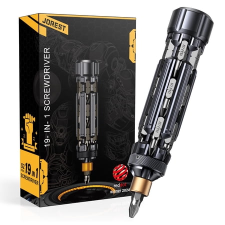 JOREST 19 in 1 Multibit Screwdriver Set Unique Father Day Gifts for Men Magnetic Multitool Screwdriver with Torx Hex Phillips Slotted Repair Tool Kit for Computer Home Furnitures