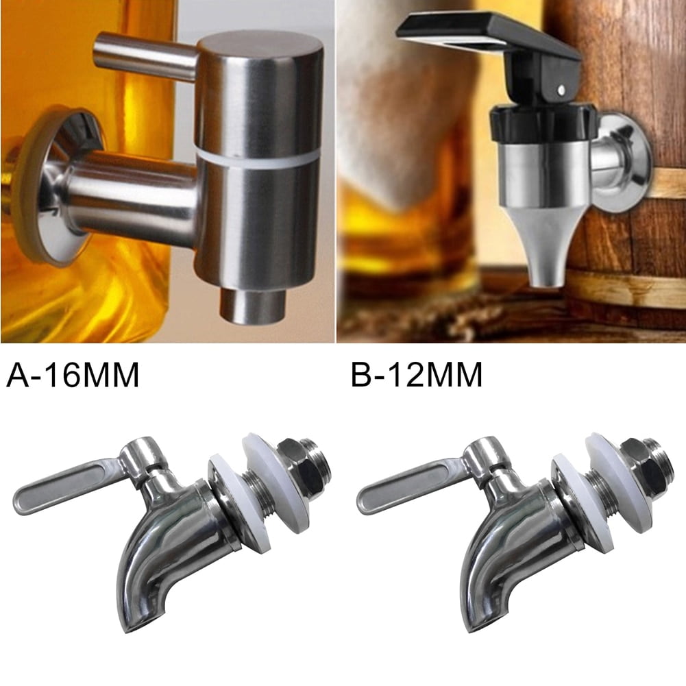 Beverage Beer Dispenser Tap Replacement Cheers for the World Cup Stainless Steel Spigot Glass Container Cold Drink Coffee Wine Drinking Barrel Faucet 