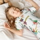 thumbnail image 4 of Balery Pretty Floral With Leaves Conjunto de Pijama Infantil de Manga Corta con Estampado – Ropa de Dormir de Algodón Suave-Large, 4 of 5