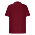 thumbnail image 3 of Mens Patchwork Button-Up Short Sleeve Stand Collar Top Stand Collar Top/Shirt, 3 of 4