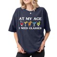 thumbnail image 6 of Funny Shirts for Women Letter Print Crew Neck Casual Cotton T Shirts Loose Fit Basic Tops for Travel Dating, 6 of 6
