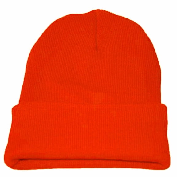 Womens Beanie Hats Skull Cap for Winter Warm Hat Cute Beanies for Women Hats for Women Knit Beanie Skull Cap Women Orange One Size