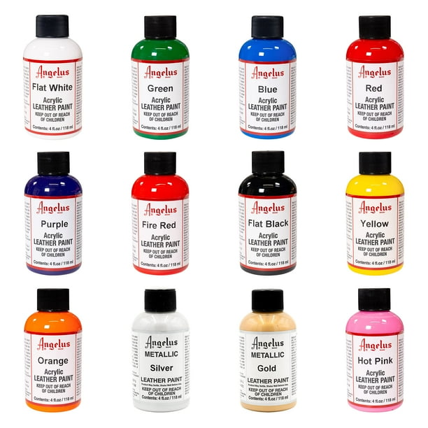 Set de pinturas para piel Angelus 12 colores 12 x 118 ml