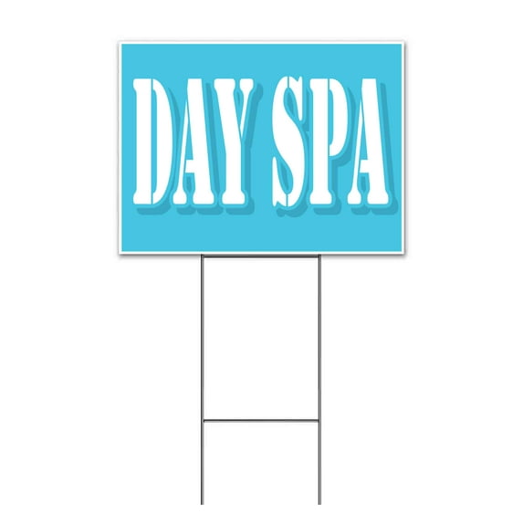 Day Spa Teal (18" x 24") Yard Sign, Includes Metal Step Stake