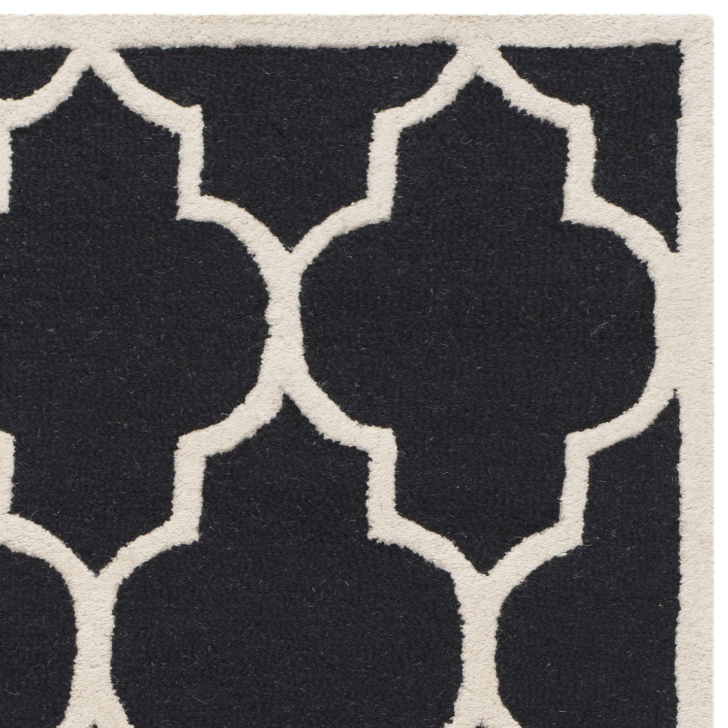 SAFAVIEH Cambridge Kevin Geometric Wool Runner Rug, Black/Ivory, 2'6" x 8'