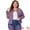 Purple, variant on Women's Plus Size Washed Front Frayed Classic Denim Jacket 4X Dark Blue