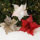 thumbnail image 4 of Flores artificiales de Navidad con lentejuelas brillantes de 26 cm, adorno colgante para árbol de Navidad, corona de bricolaje, decoración para bodas, fiestas de Año Nuevo y el hogar, 4 of 5