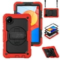 thumbnail image 1 of XYX For Xiaomi Redmi Pad SE 8.7 inch 2024, 360 Rotating Shockproof Cover with Stand, Screen Protector, Shoulder Strap, Red, 1 of 7