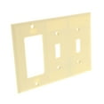 thumbnail image 2 of Eaton Wiring Devices 2173V-BOX Combination Wallplate, 4-1/2 in L, 6-3/8 in W, 3 -Gang, Thermoset, Ivory, 2 of 3