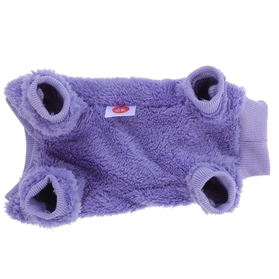 OATIPHO Knitted Cat Outfit Cat Clothing Fleece Purple Winter Season Apparel for Cats 1Pcs