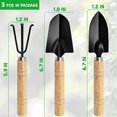thumbnail image 3 of Hand Shovel for Gardening Trowel Garden Tool - 3Pcs Gardening Set of Tools Small Garden Rake Ergonomic Garden Hand Tools Wood Handle Gardening Tool 3 Piece - Gardening Tools Heavy Duty Garden Tool Set, 3 of 5