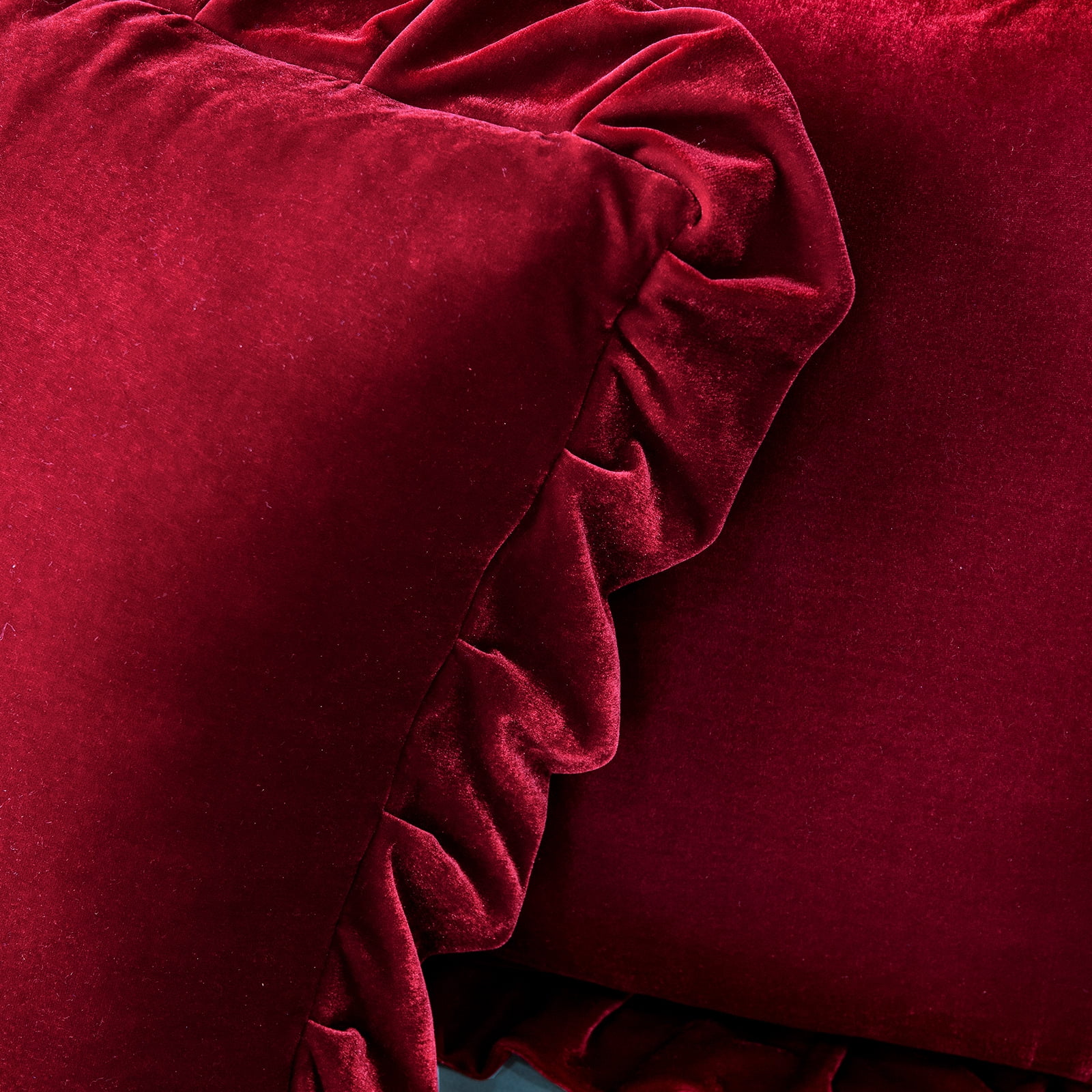 Glory Season Throw Pillow Cover Soft Decorative Square Cushion Case for Sofa Couch Pack of 2,18x18in,Ruby Red