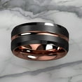 thumbnail image 3 of Tungsten Rings for Men Wedding Bands for Him 8mm Black Brushed Rose Gold, 3 of 9