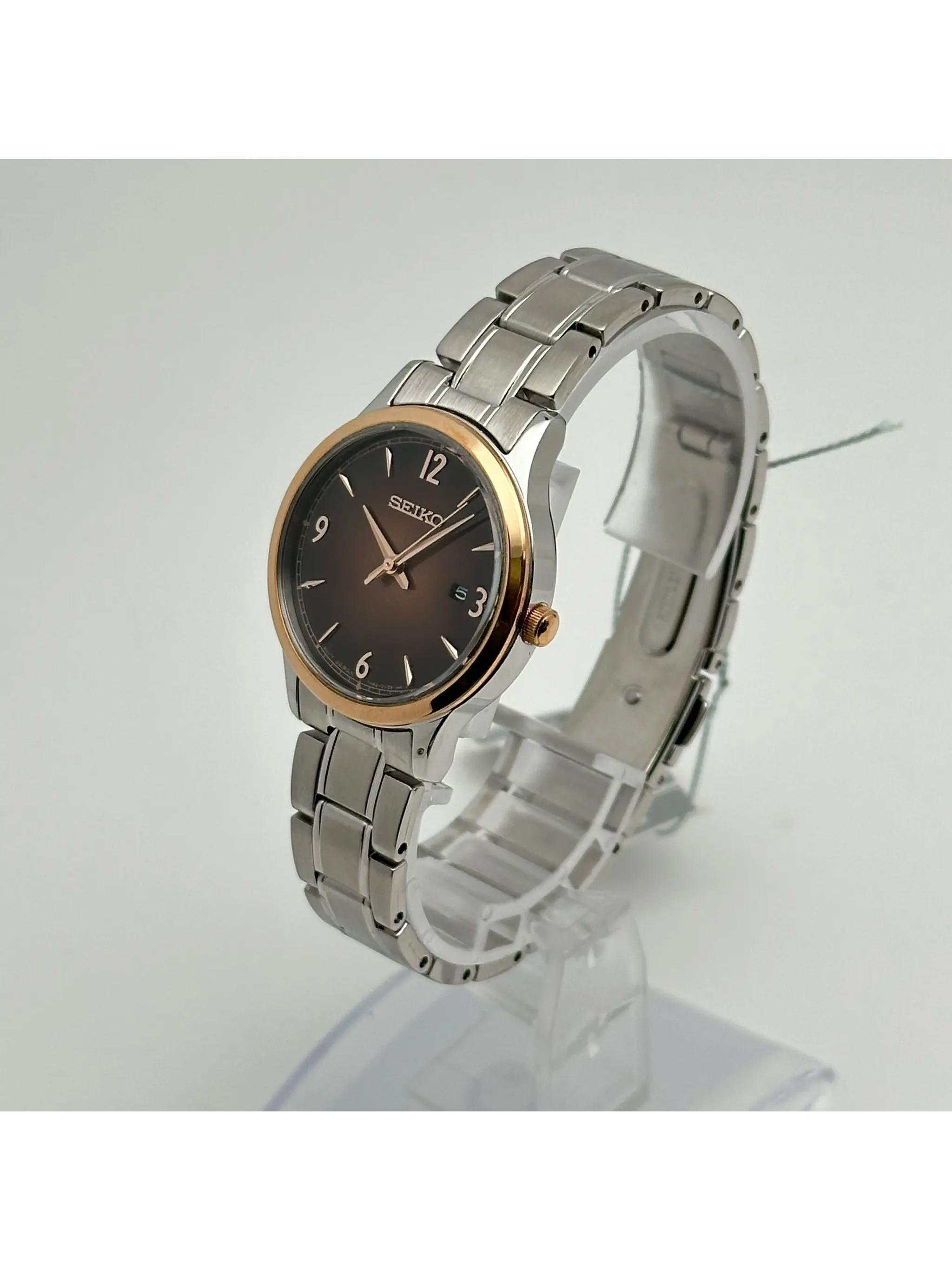 New Seiko Stainless Steel 29mm Brown Dial Ladies Quartz  display picture 3