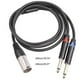 thumbnail image 5 of 1 Xlr 3-pin Male Jack- To 2x 6.35mm Ts Male Mono Plug Microphone Audio Cable, 5 of 5