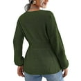 thumbnail image 3 of Auburet Womens Long Sleeve Knit Sweater V-Neck Drop Shoulder Babydoll Sweater, 3 of 4