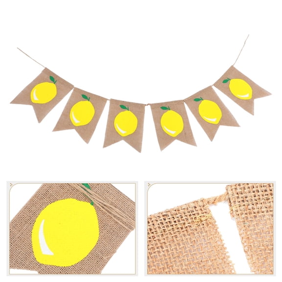 BESTONZON Pennant Banner Gar Burlap Decoration Yellow 1Pack for Summer Party and Indoor Decoration