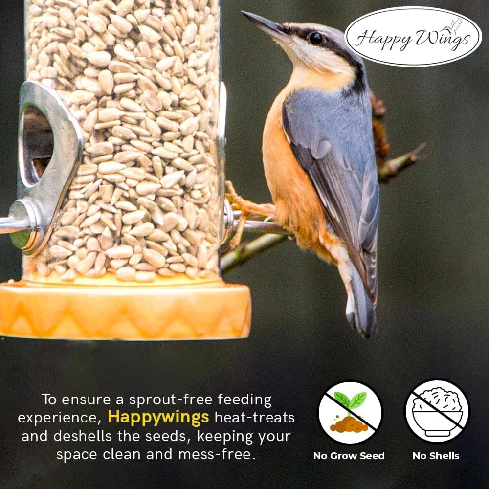 Happy Wings Sunflower Hearts & Chips, Sunflower Kernels, Wild Bird Feed and Seed, 5 lb. Bag, Dry