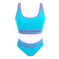 thumbnail image 4 of EHRWE Womens Bikini Set Ladies High Waisted Sporty Two Piece Swimsuits Color Block High Cut Bathing Suits Vacation Swimwear, 4 of 4
