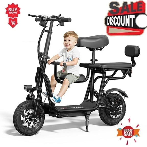 Pro Electric Scooter Upgraded Version, 500W-750W Motor, Electric Scooter with Seat within 18.75MPH, Electric Scooter with Double Brakes, 12 "Tire Foldable Adult Scooter