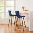 thumbnail image 4 of Homylin Modern Counter Height Bar Stools Set of 2, 30" Upholstered Bar Chairs Dining Stool with Backs, Golden Legs and Footrest for Home Bar Kitchen Island, 4 of 9