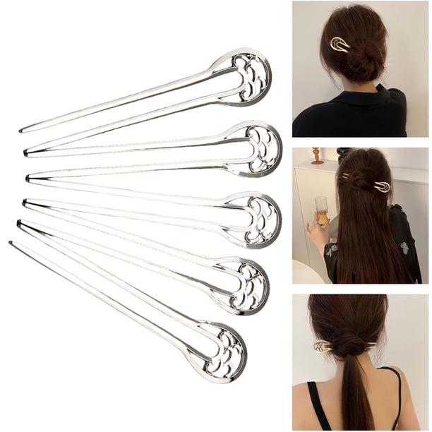 Palillos de pelo de moda en forma de pasadores de peinado Baoblaze decorativa para decoración de disfraces Blanco K