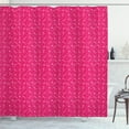 thumbnail image 1 of Ambesonne Cactus Print Shower Curtain, Hearts Pots Hand Drawn, 69"Wx84"L, Magenta and White, 1 of 3