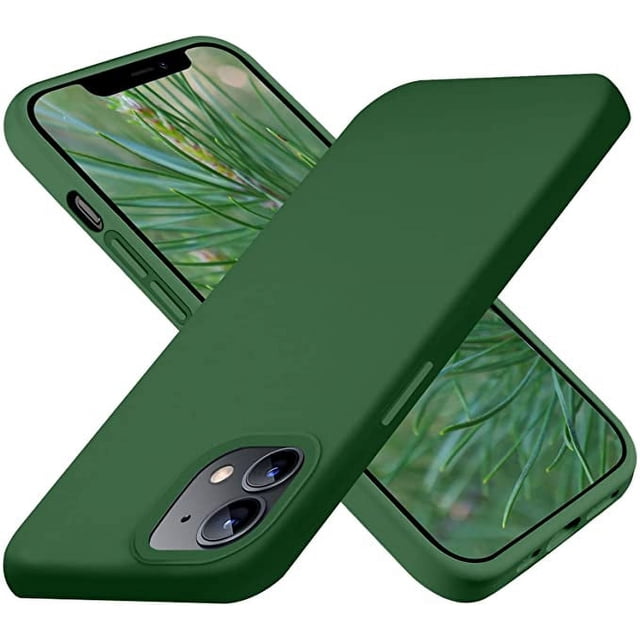 Entronix Funda de Silicona para iPhone 12 Pro, Suave Al Tacto, Antiarañazos y Antigolpes, Color Verde