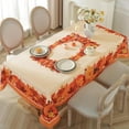 thumbnail image 2 of Round Autumn Tablecloth, Pumpkin Tablecloth with Sunflower Pattern, Anti-Overflow and Anti-Wrinkle Durable Polyester Tablecloth, Suitable for Thanksgiving, Harvest, Holiday, 2 of 10