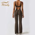 thumbnail image 4 of Superoferta, monos de entrenamiento sin mangas para mujer, monos sexis sin espalda para gimnasio, ajustados, con fruncido en el trasero, monos de yoga con espalda en V, mono Lizvette, 4 of 5
