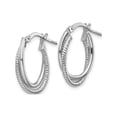 thumbnail image 3 of 14K White Gold Polished And Textured Double Oval Hoops (17.9 X 13.25) Made In Peru tf1103w, 3 of 6