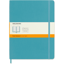 Moleskine Classic Notebook, Soft Cover, XL (7.5" x 9.75"), Ruled, Blue Reef