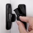 thumbnail image 1 of Cerradura para puerta de granero NOGIS de 90/180 grados, protege la privacidad - Pestillo de seguridad, pestillo pequeño para granero, jardín, baño, armario, ventana y puerta corredera (negro), 1 of 6
