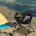 thumbnail image 5 of Ainfox Foldable, Portable Rocking Camping Chairs with Footrest, Cup Holder, Pillow, Black, 5 of 11
